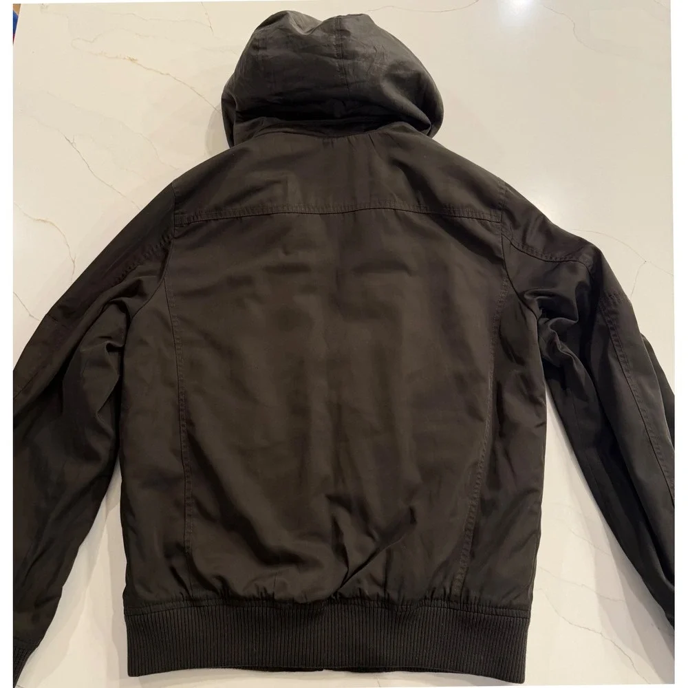 Tommy Hilfiger Mens Full Zip Bomber‎ Jacket Hidden Hood Small